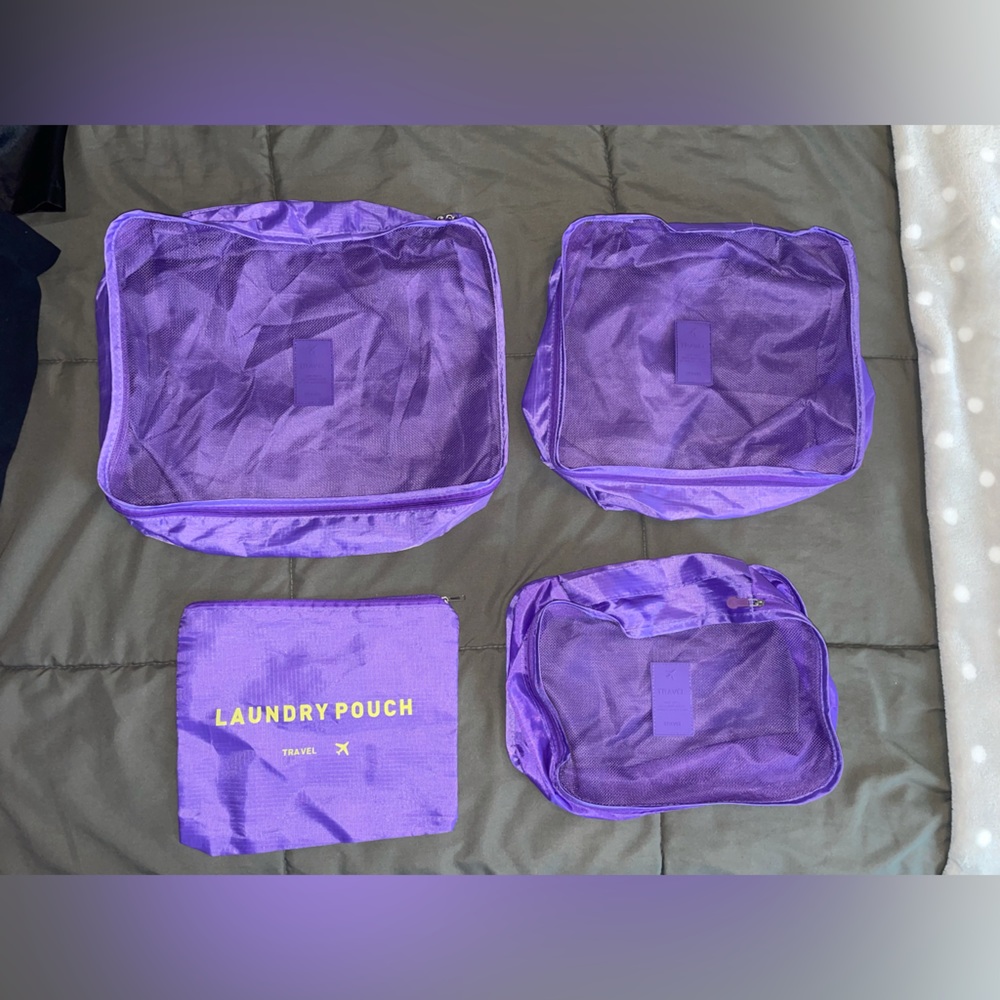Purple 4 Piece Stackable Luggage Cases